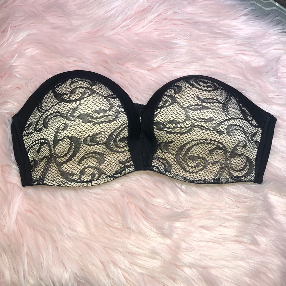 Lace Black Strapless Bra
